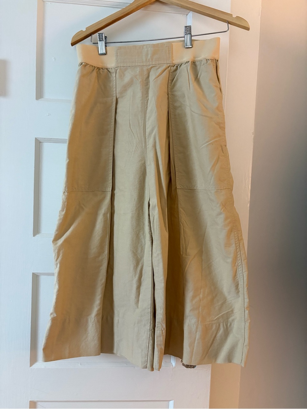 Uniqlo Beige Wide Leg Cotton Blend Pants